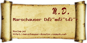 Marschauser Dömötör névjegykártya